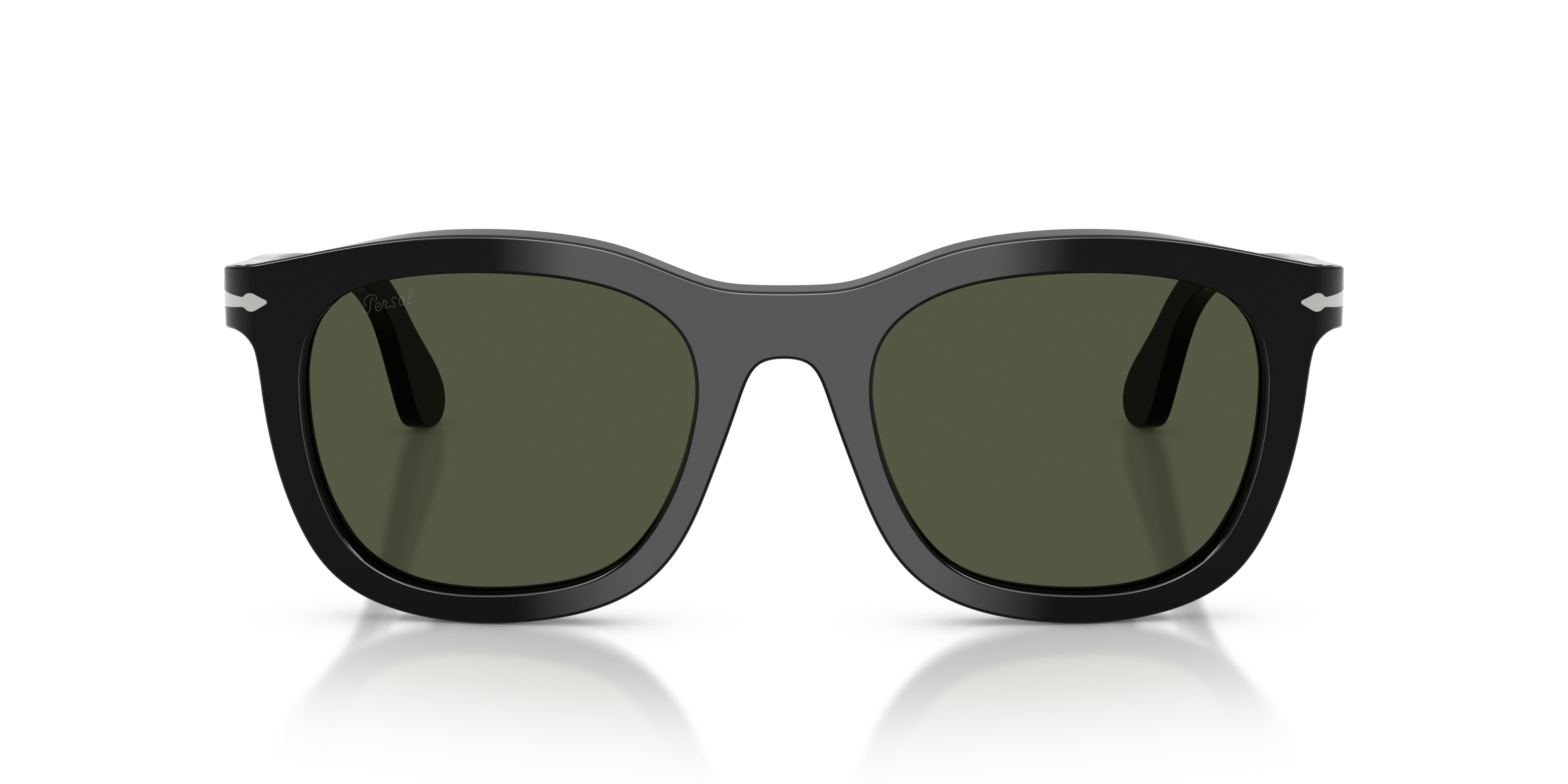 Persol Unisex Persol PO3395S 95/31 Occhiali da sole Acetato Nero Verde Pantos Normale