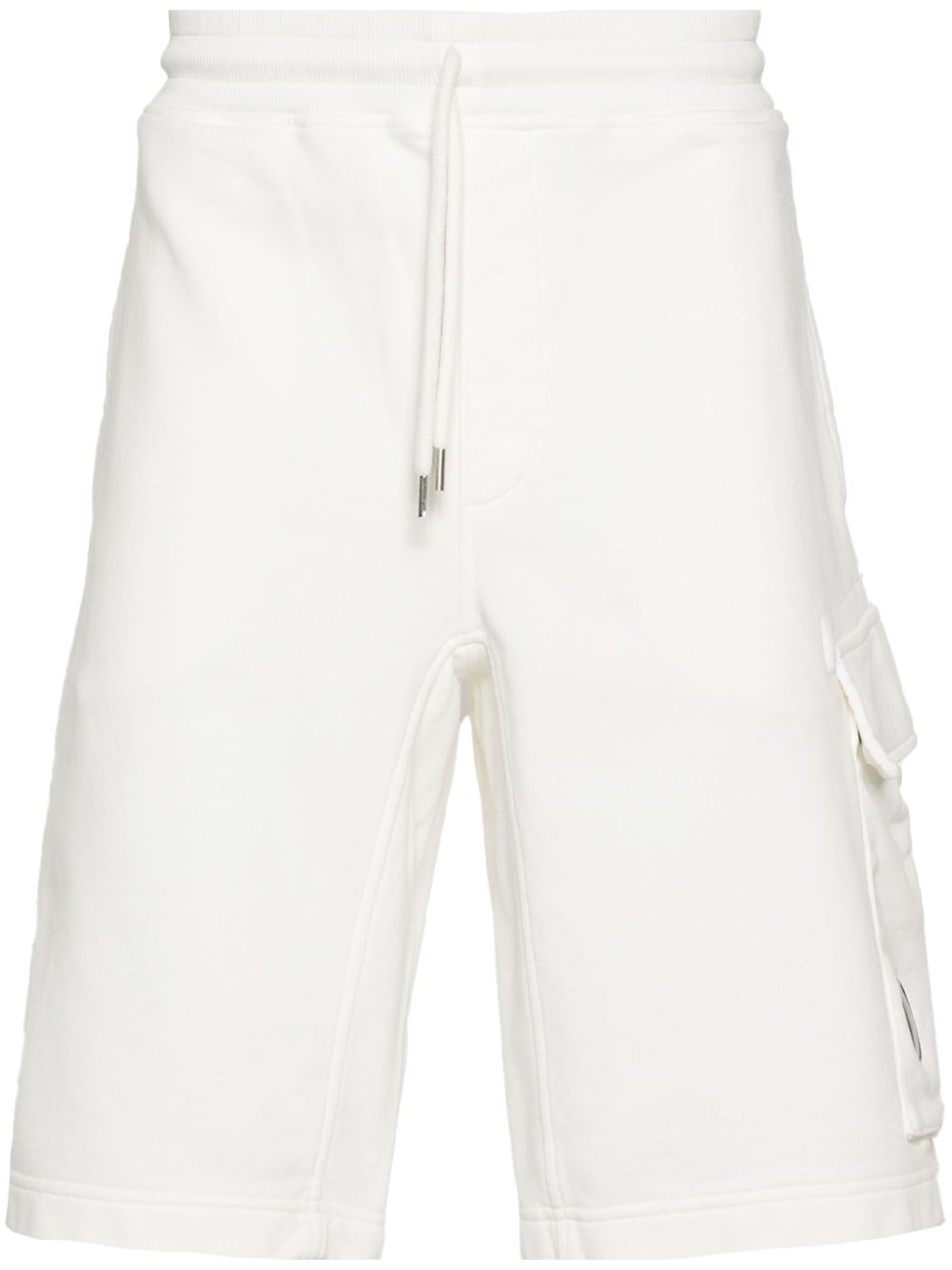 Lens-detail cotton bermuda shorts - White