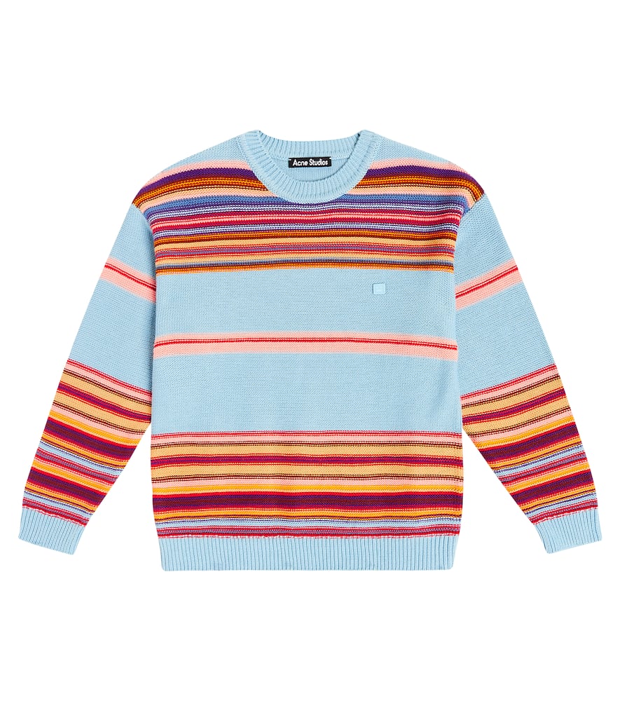 Acne Studios Kids Face Logo striped cotton sweater
