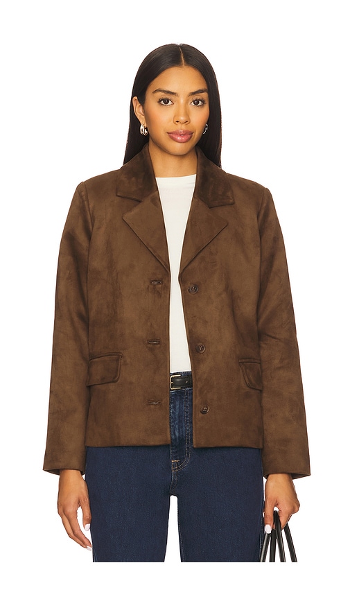 Tularosa Evi Faux Suede Jacket in Dark Brown. XS also in L, M, S