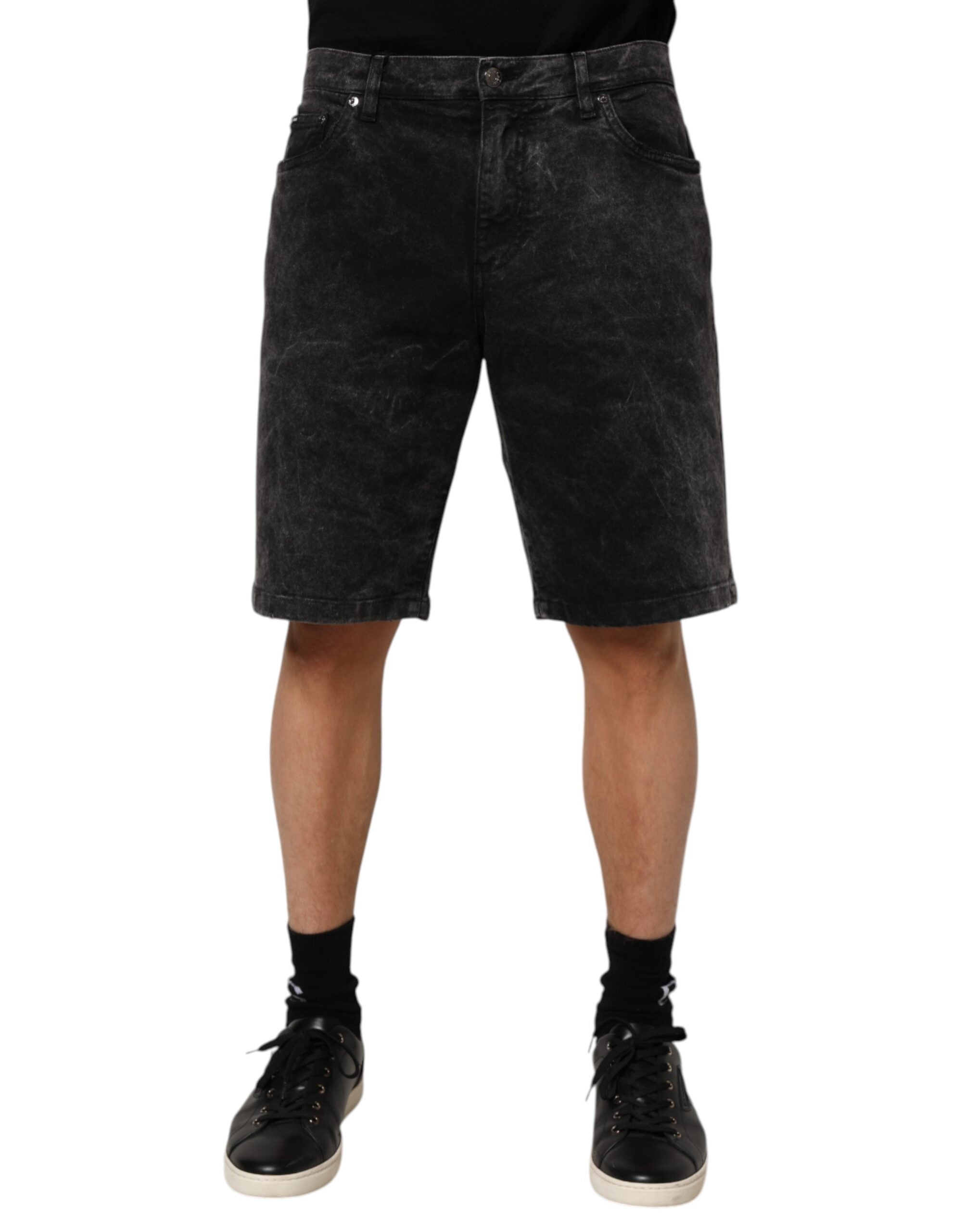 Denim Bermuda Short — Black