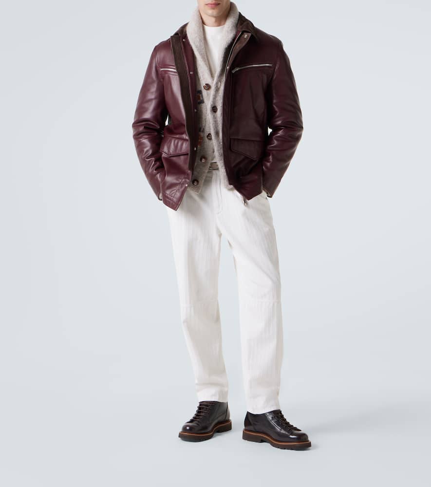Jacquard wool-blend cardigan