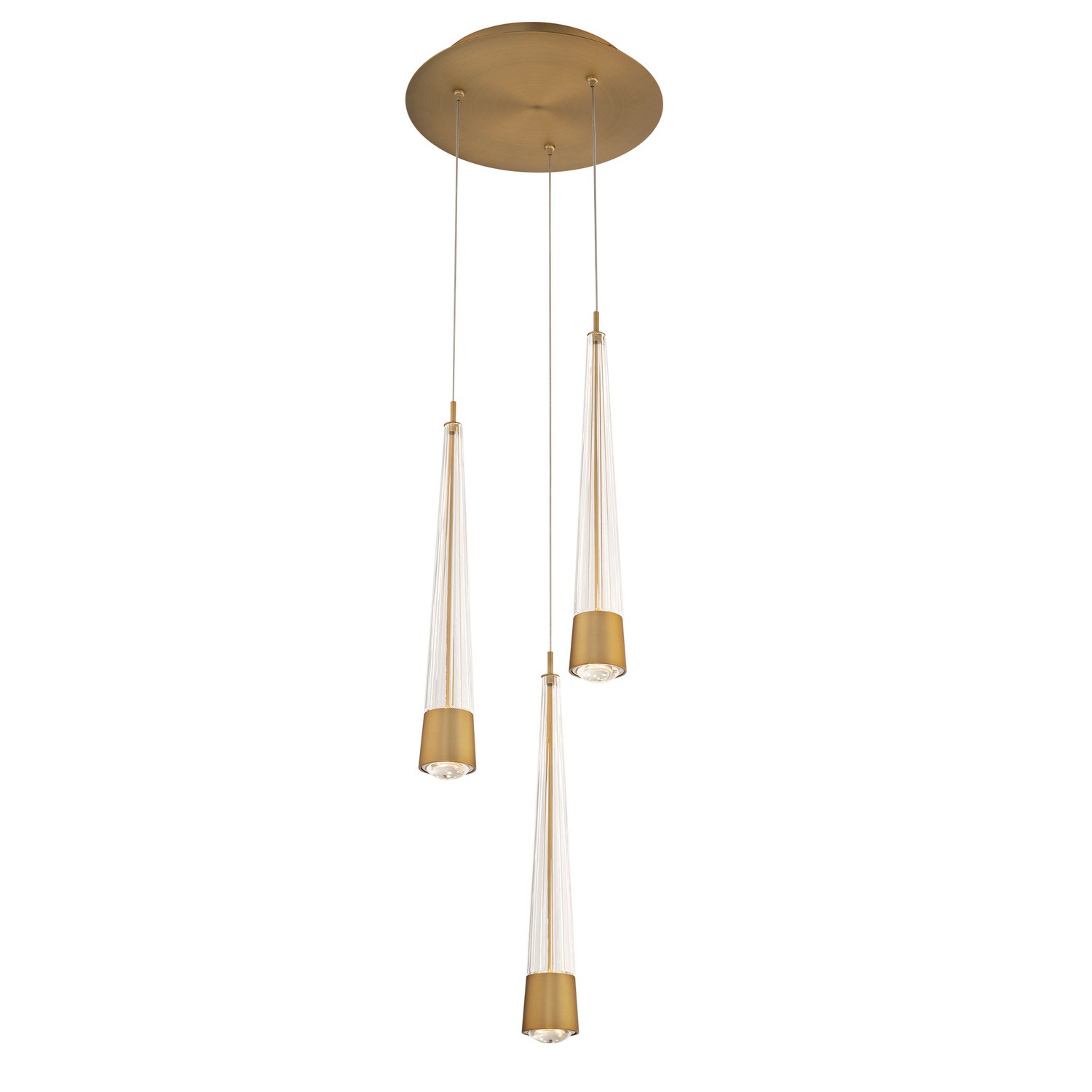 Aged Brass LED Chandelier from the Quill Collection