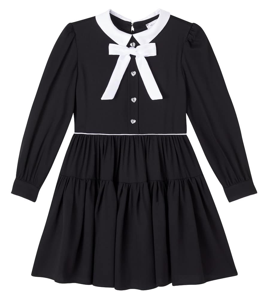 Bow-detail gathered dress