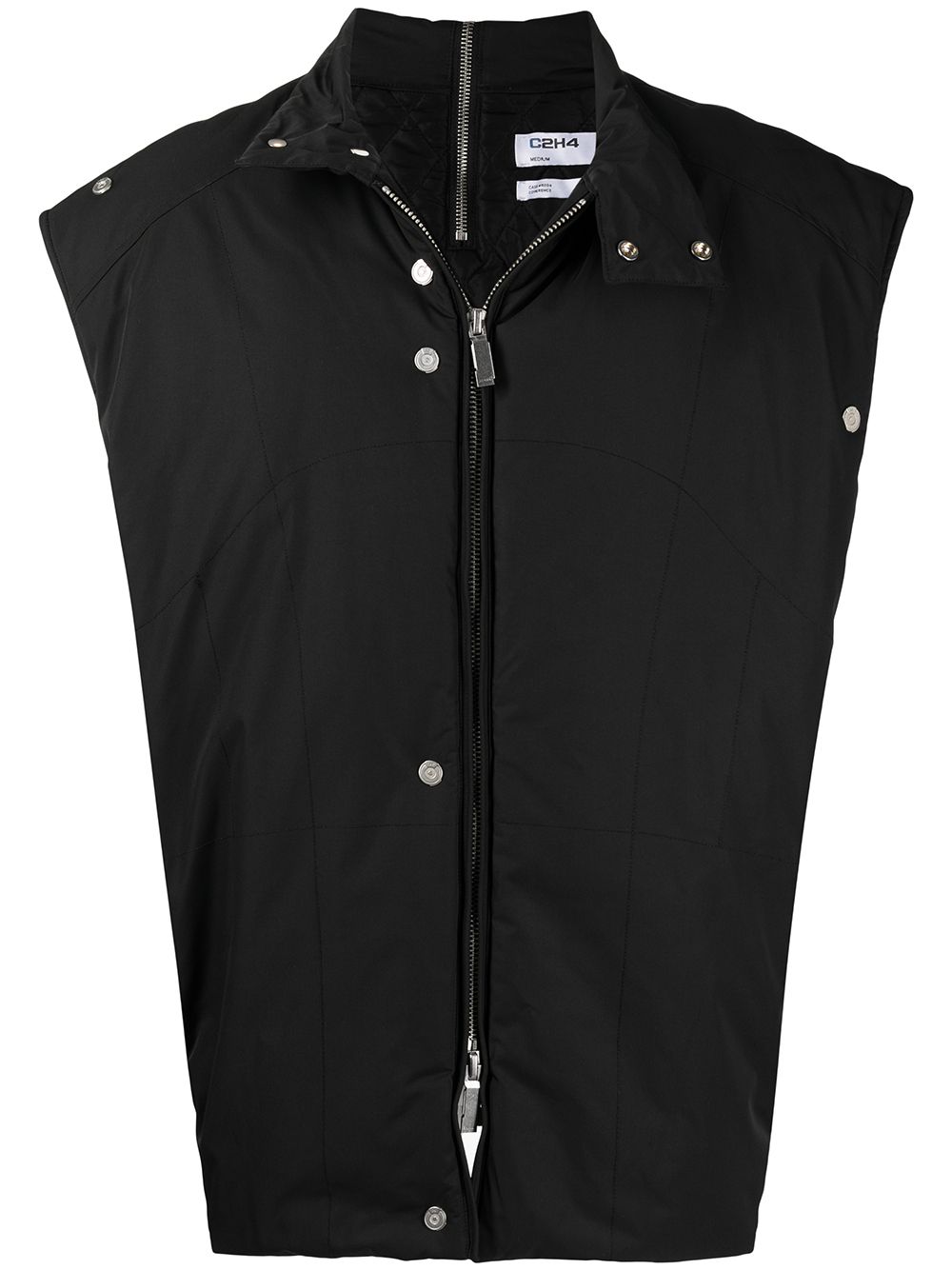 Oversized Asteroid padded vest jacket - Black