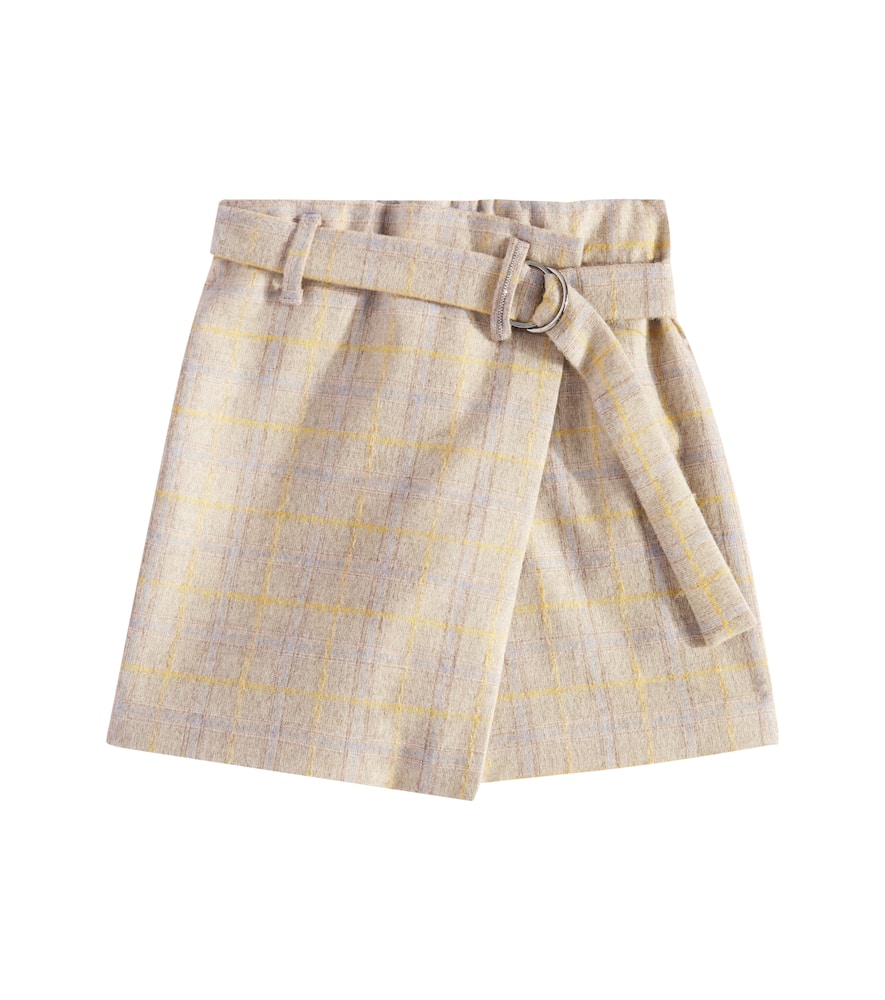 Brunello Cucinelli Kids Wool-blend flannel skort