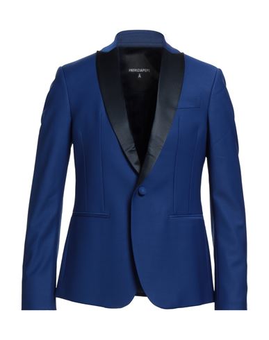 Patrizia Pepe Man Blazer Bright blue Size 42 Polyester, Virgin Wool, Elastane