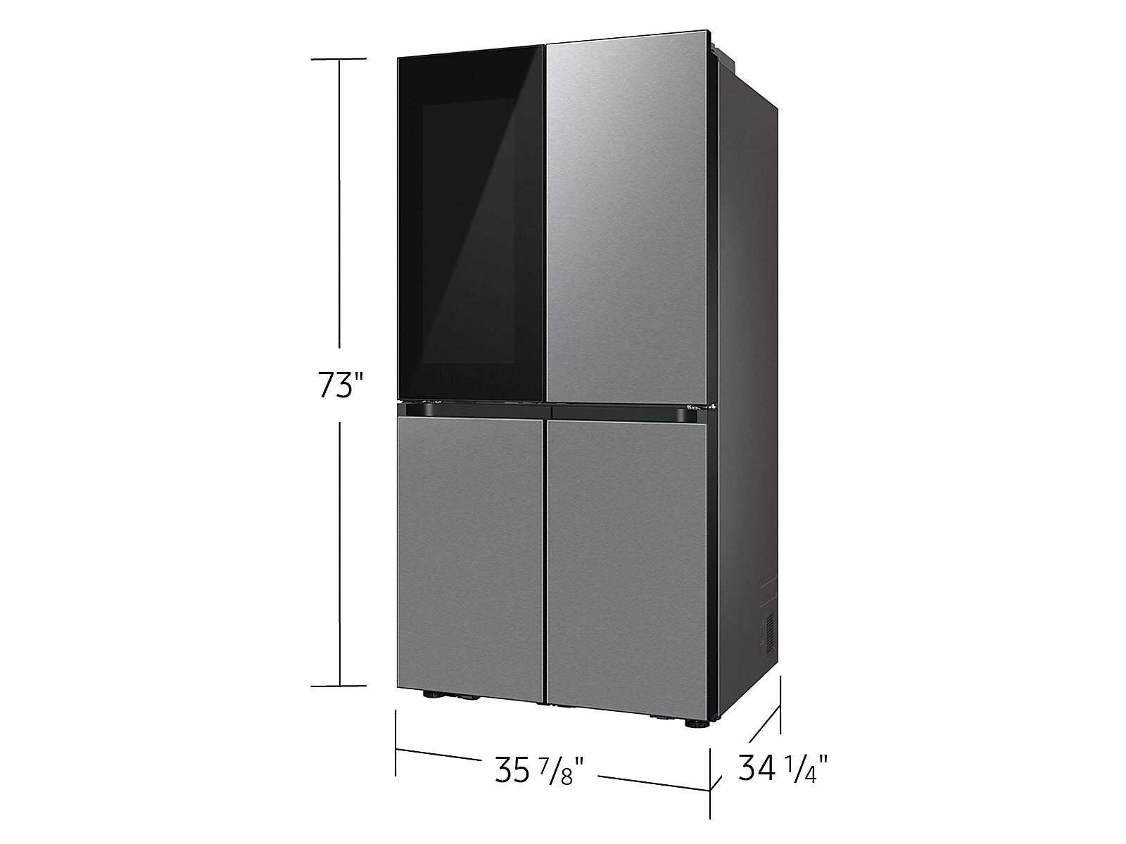 Bespoke 4-Door Flex™ Refrigerator (29 cu. ft.) with Beverage Zone™ and Auto Open Door in Stainless Steel(RF29DB9700QLAA)
