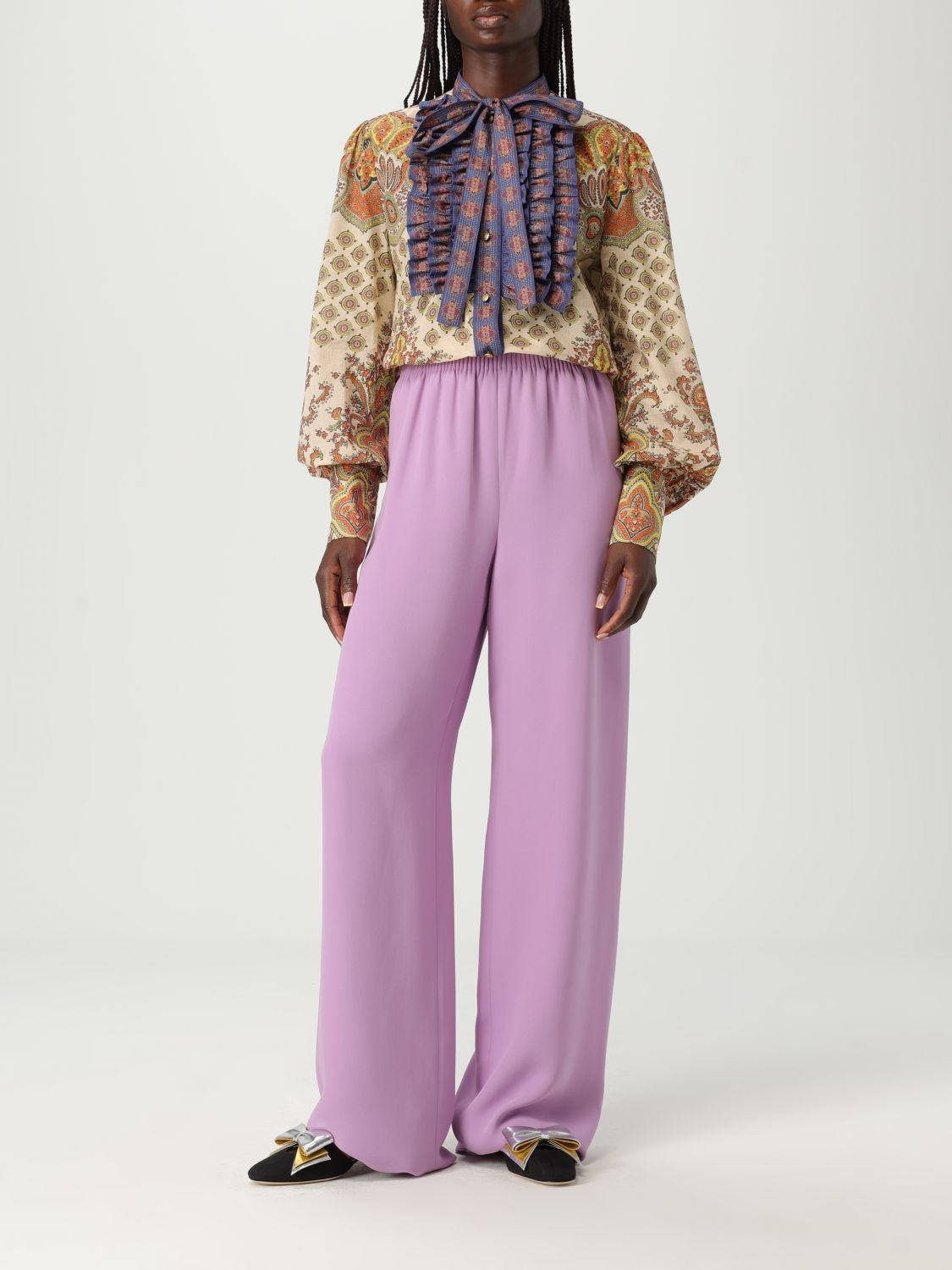 Pants VALENTINO Woman color Violet