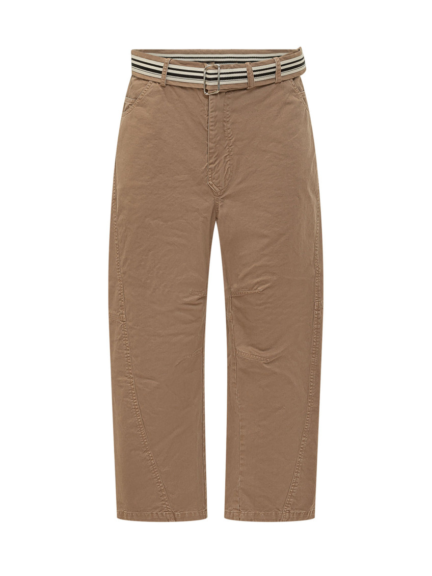 Beige Regular Flat Front Pants