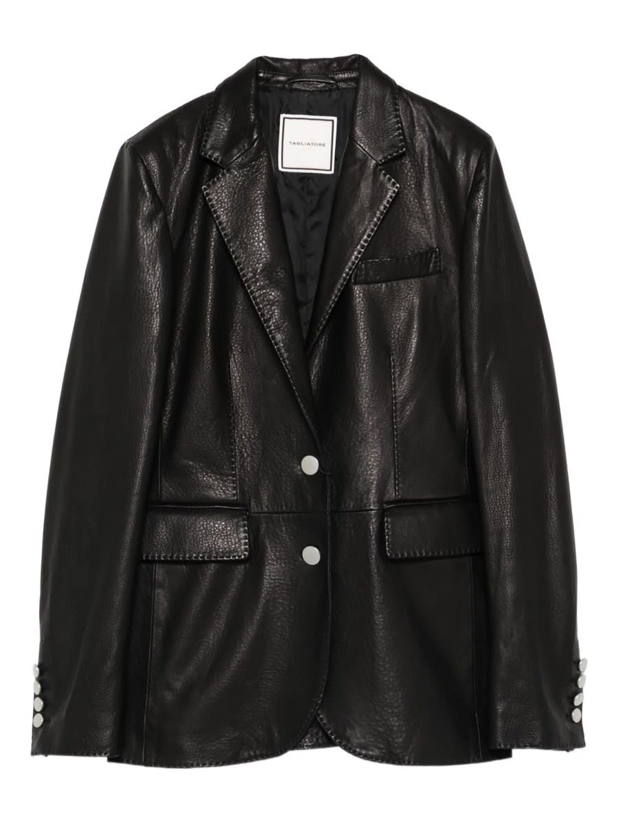 Tagliatore - textured jacket buttoned cuffs front pocket