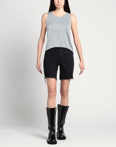 Woman Top Grey Size S Silk, Elastane