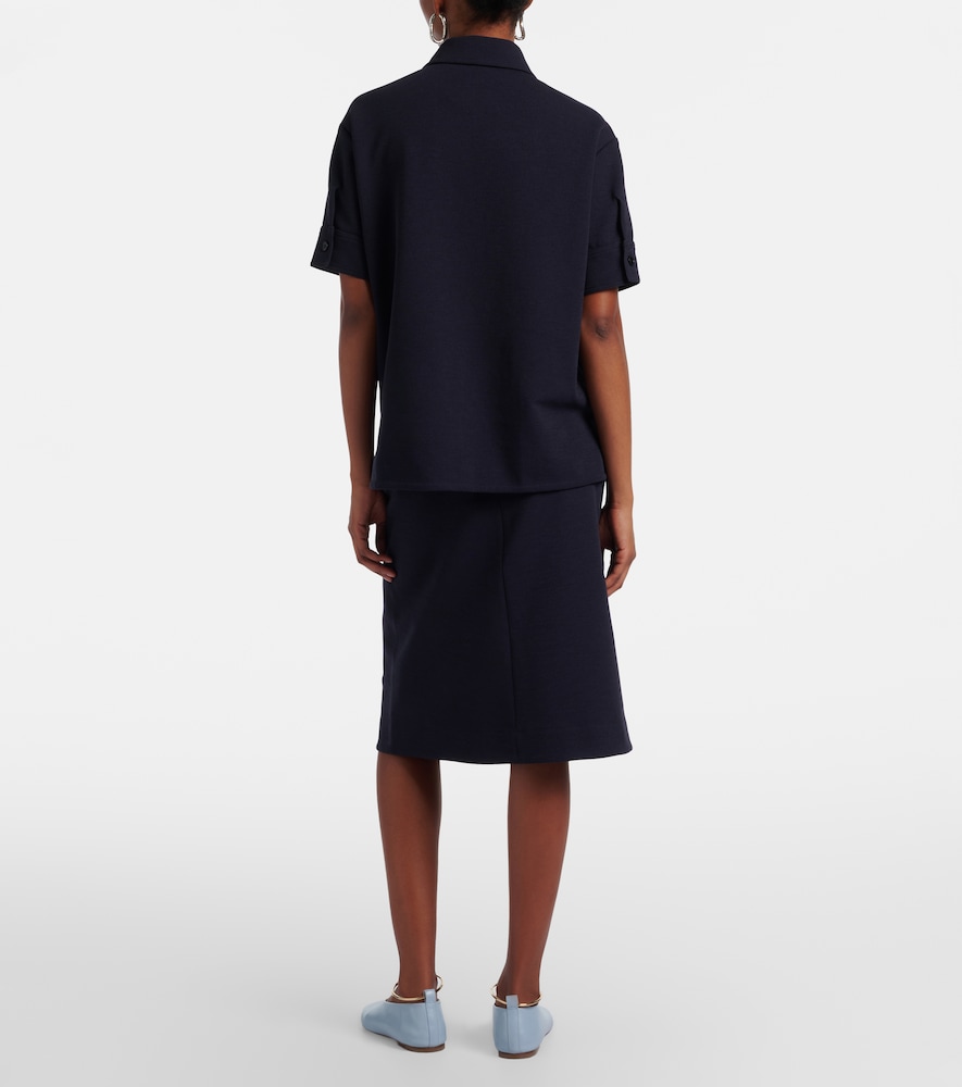 Paneled pencil skirt