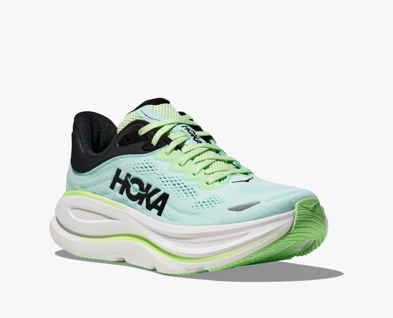HOKA Men's Bondi 9 Shoes in Luna Moth/Blue Spark