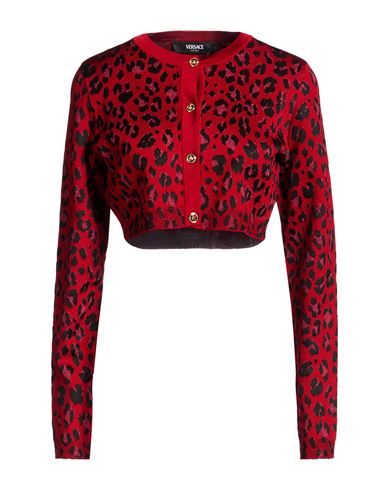 Woman Cardigan Red Size 2 Viscose, Polyamide, Polyester, Elastane
