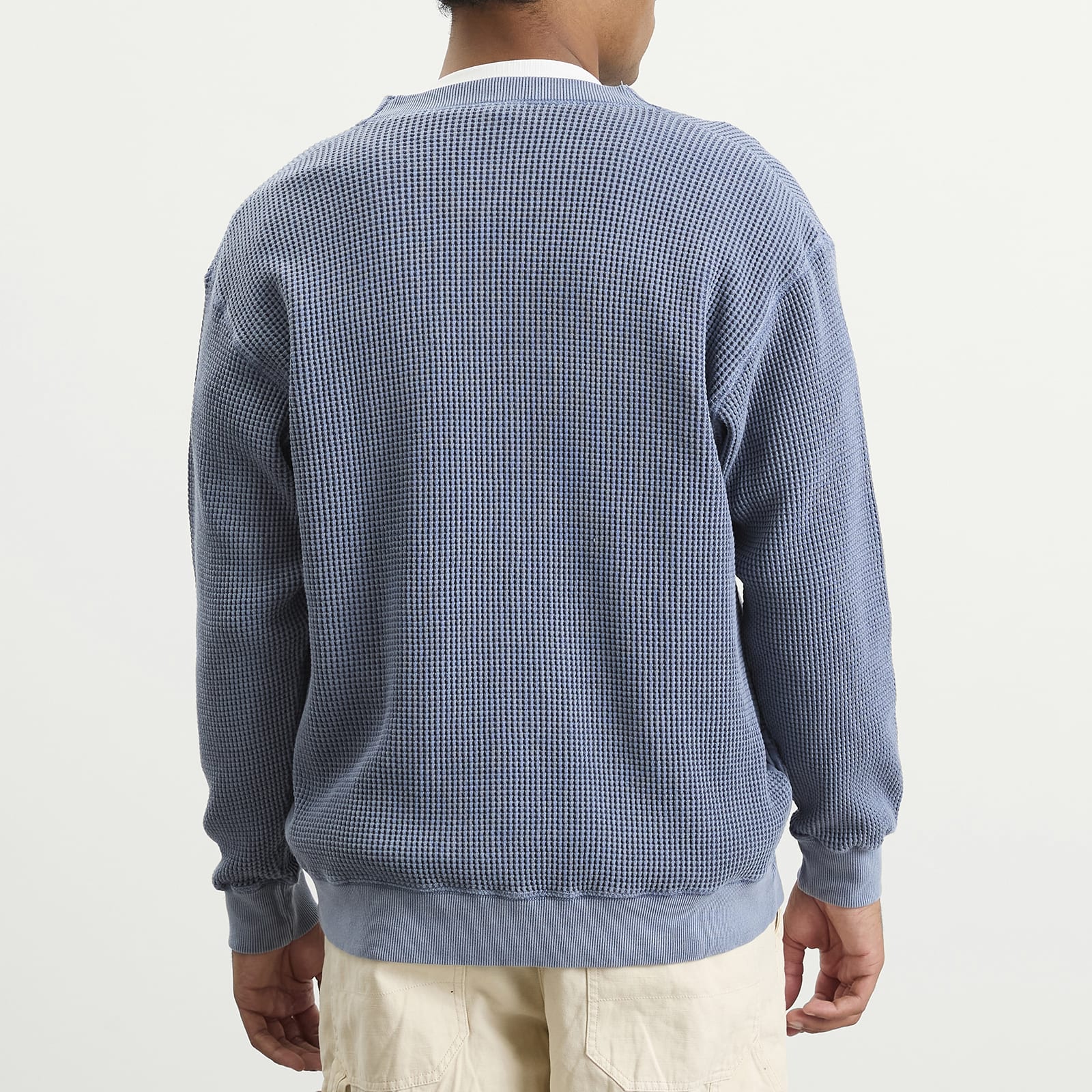 Men's Heavy Snug Thermal Cardigan Blue Grey