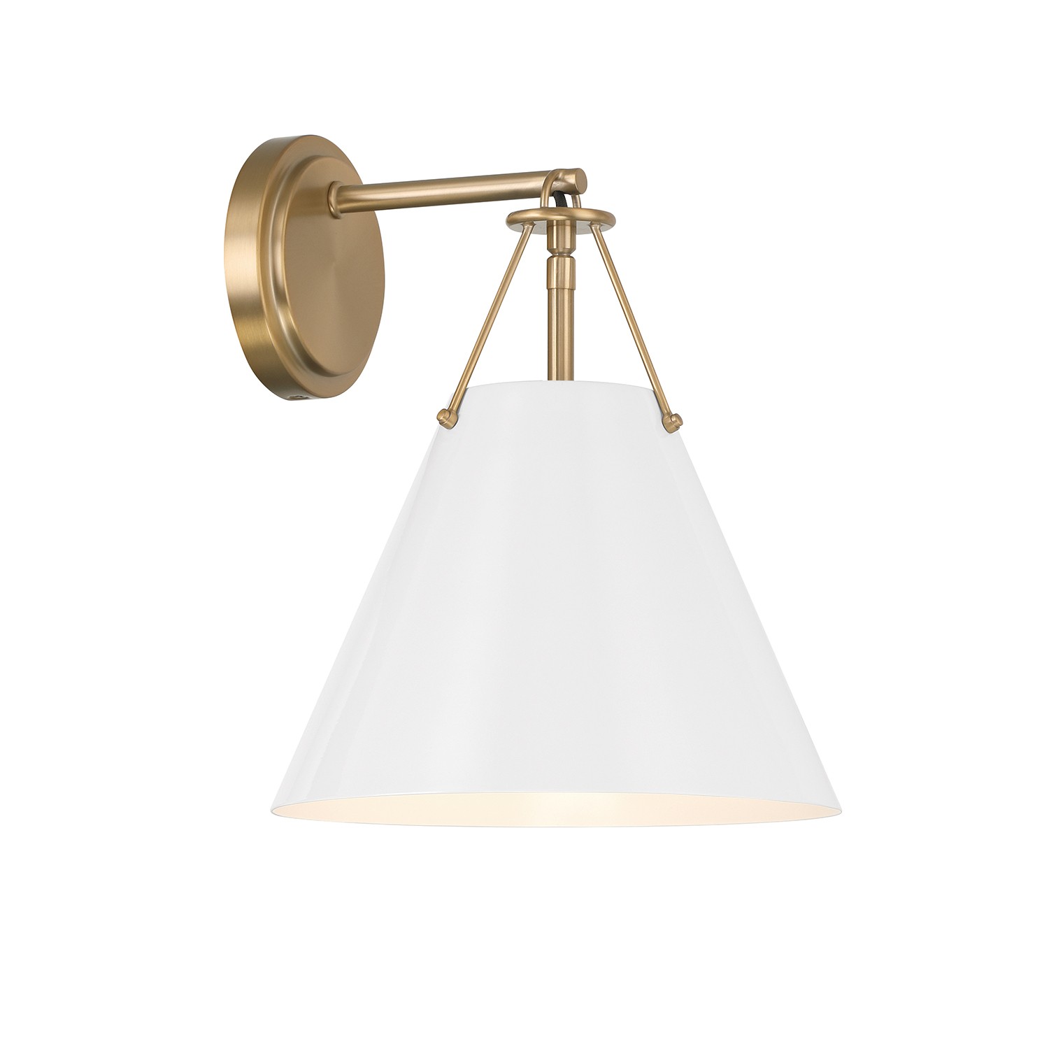 Xavier 1-Light Wall Sconce in Vibrant Gold with White