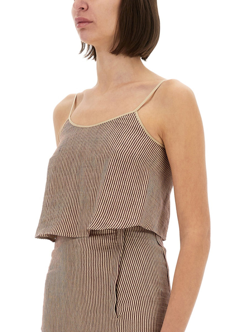 Micro Stripe Top With Laces