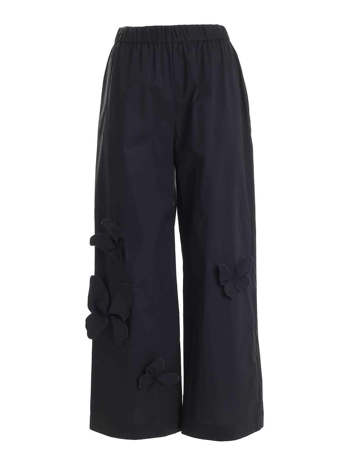 Butterflies details pants in black