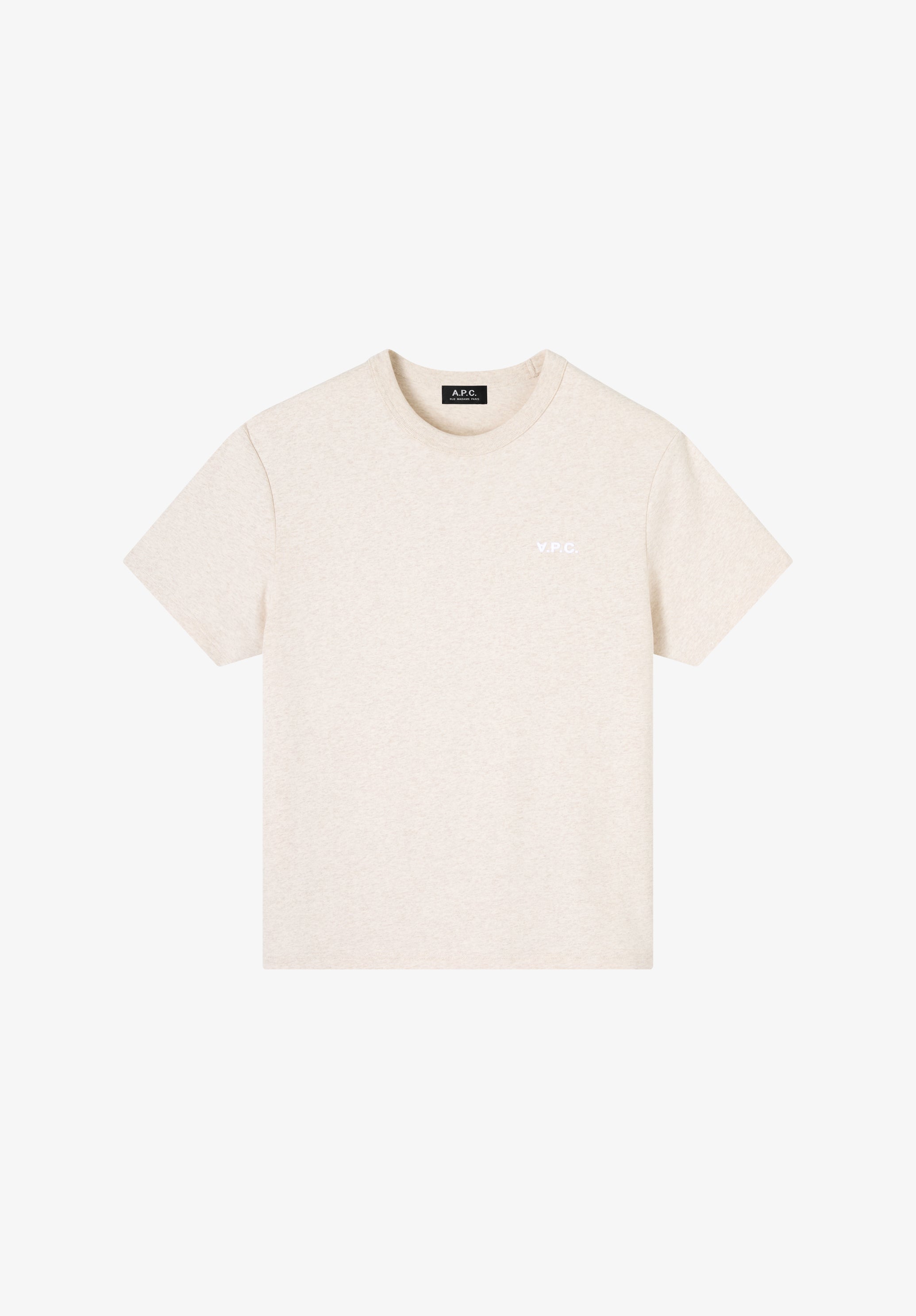 A. P.C. Men's Boxy Petit VPC T-shirt Size: Extra Small in Ecru