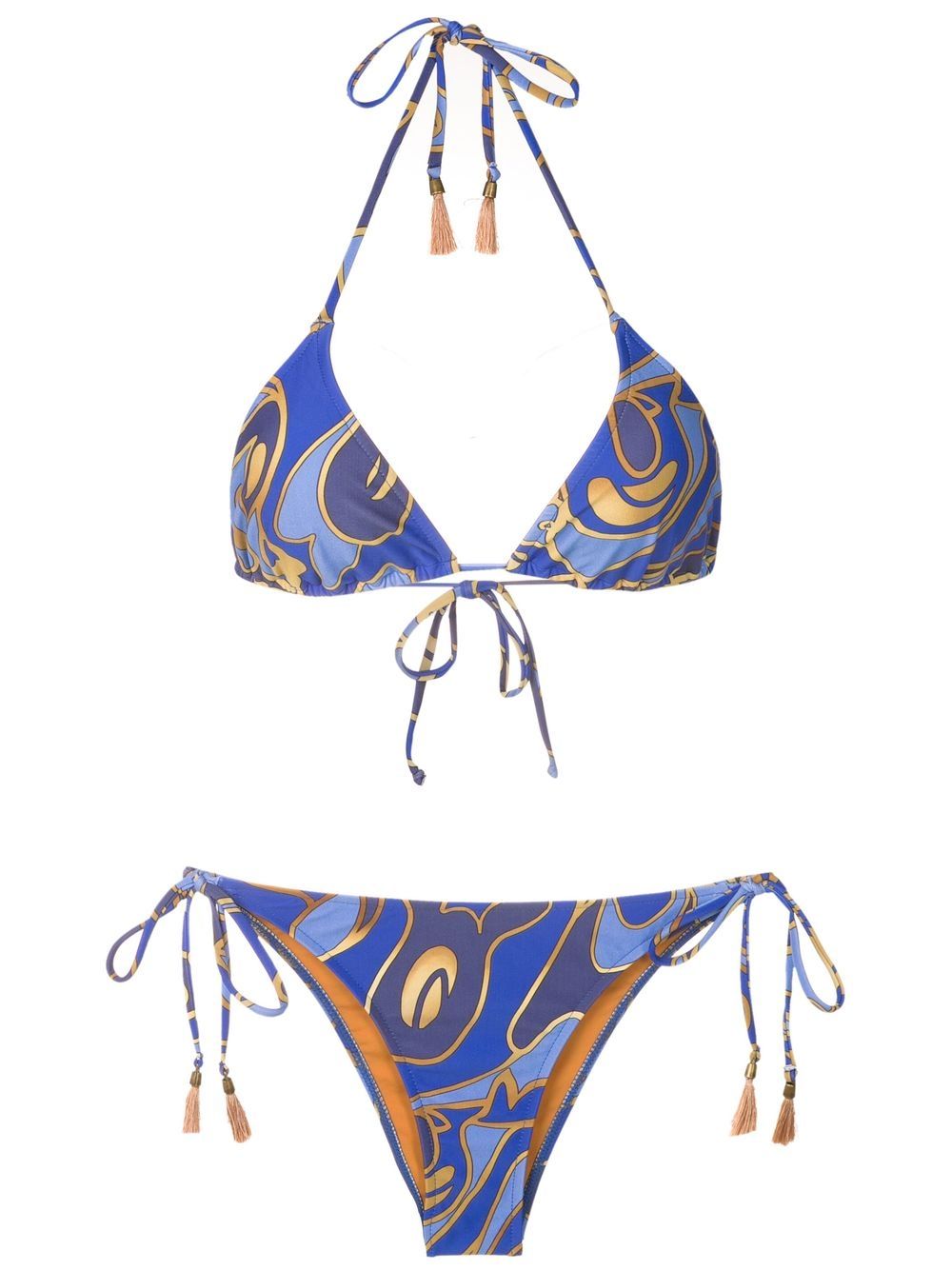 Graphic-print bikini - Blue