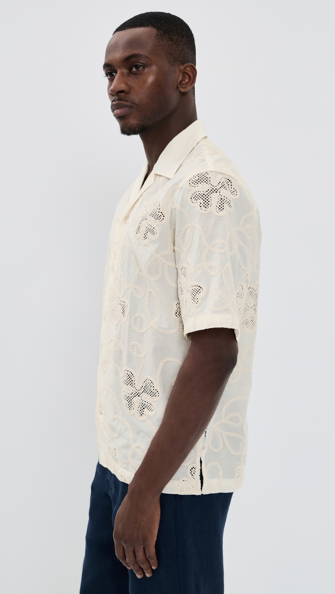 Ben Embroidered Shirt Ivory