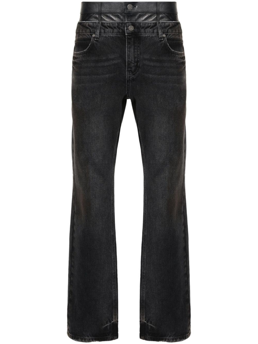 High-rise straight-leg jeans - Grey