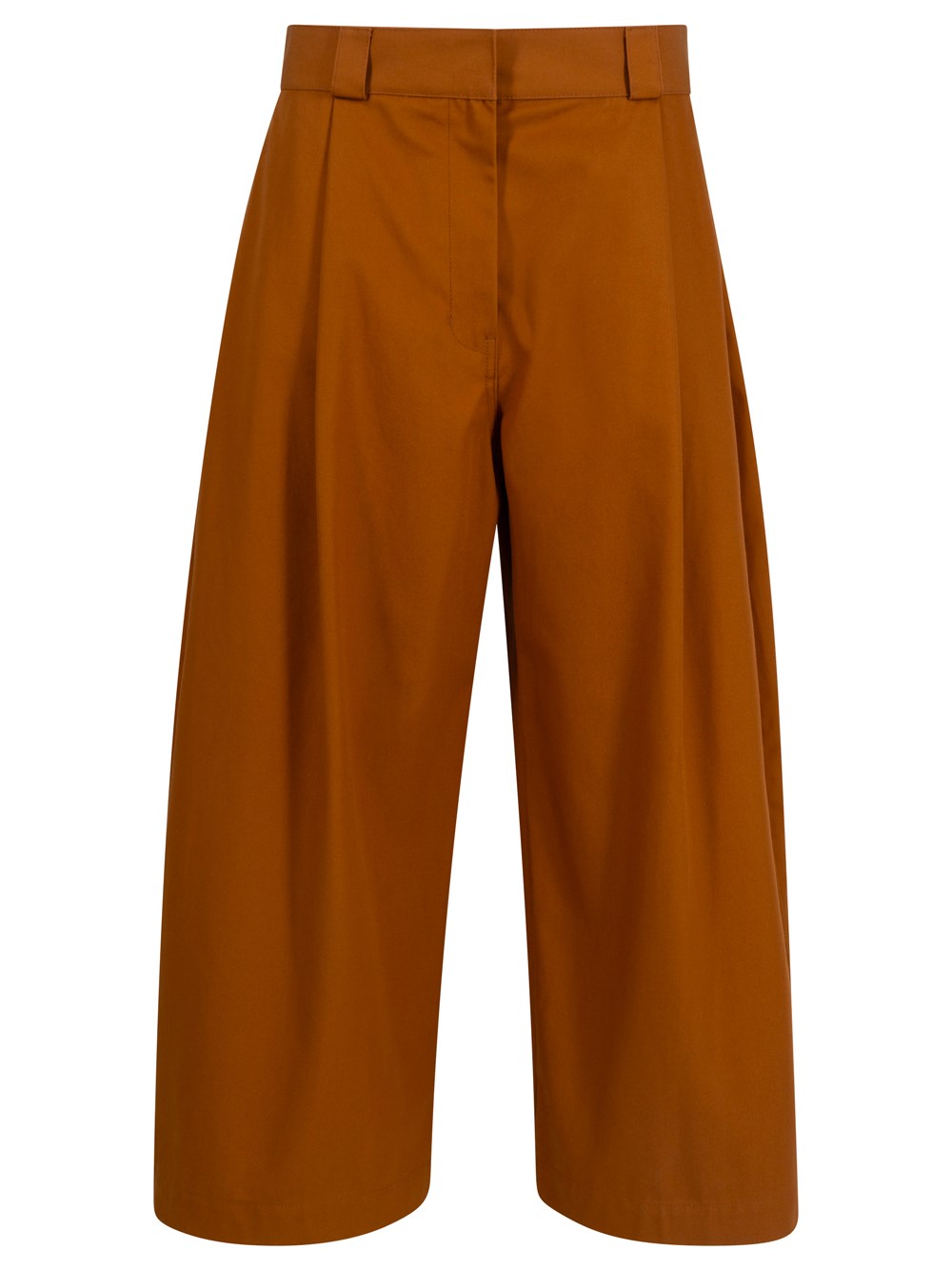 Barrel-Leg Pleated Long Bermudas
