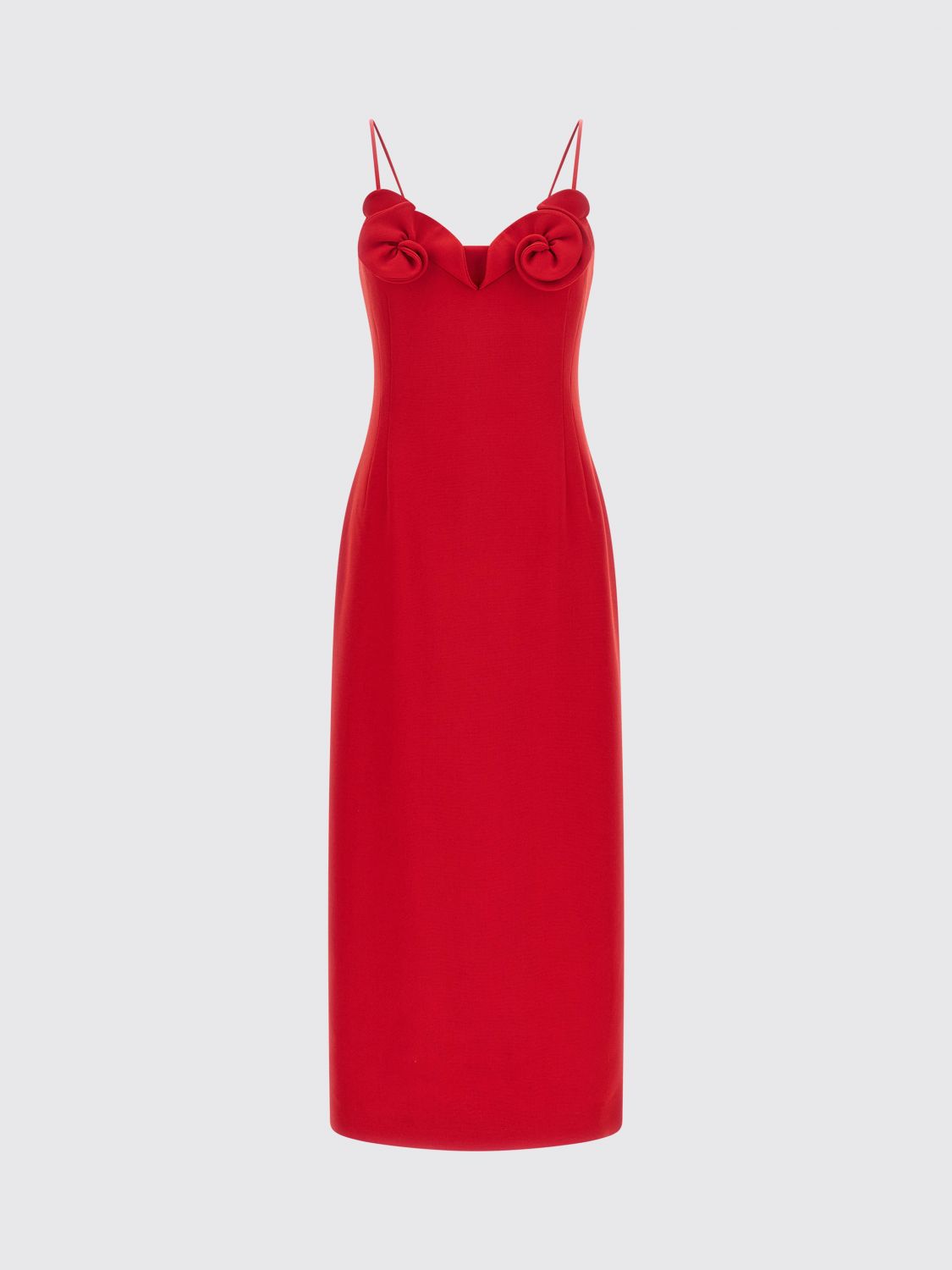 Magda Butrym Floral Applique Midi Dress in Red - Red. 34 also