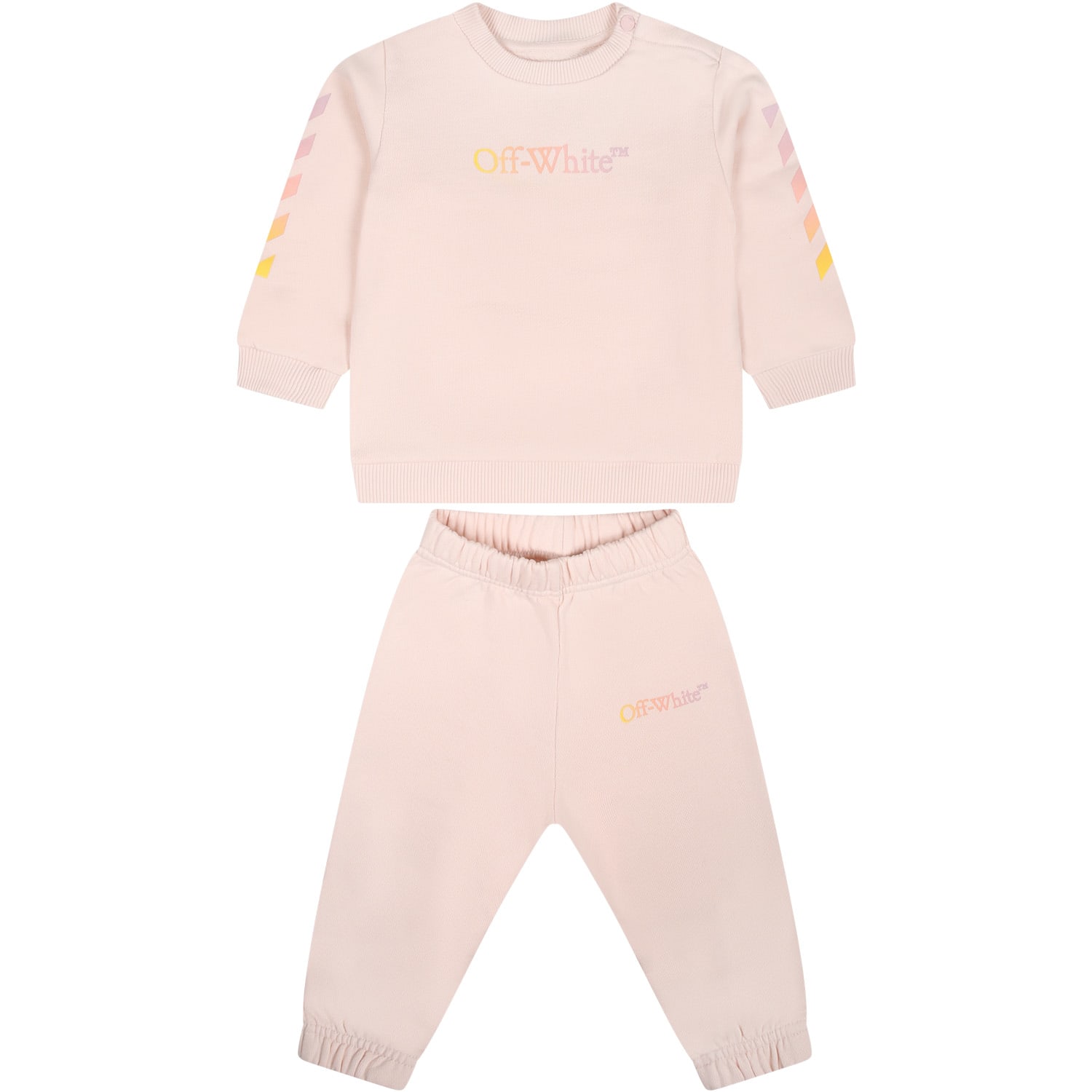 Pink Set For Baby Girl With Logo