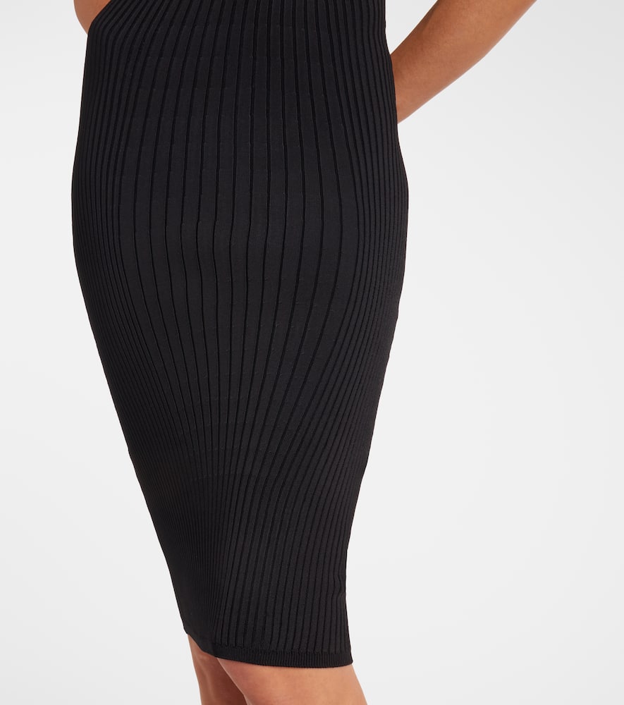 Ribbed-knit midi dress