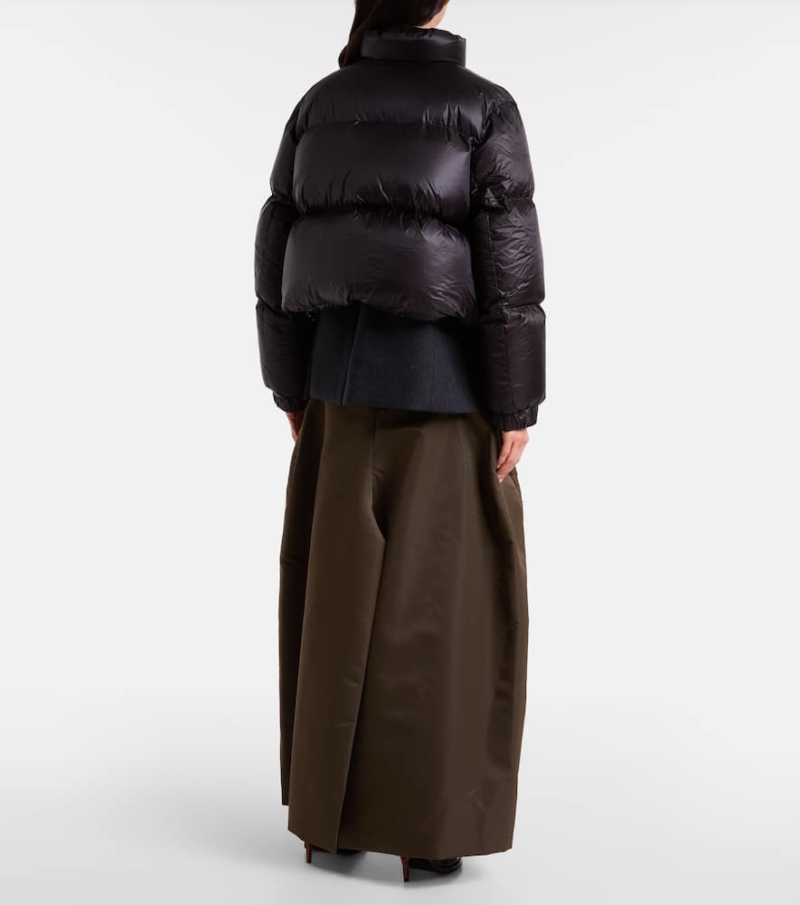 Layered wool down jacket
