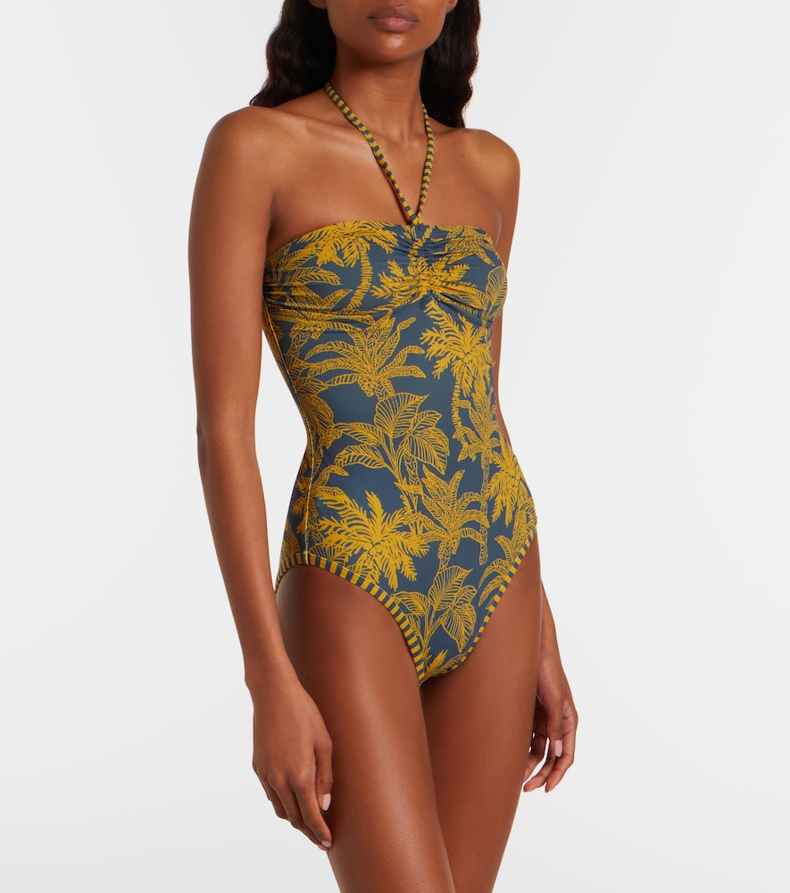 Ailleurs printed halterneck swimsuit