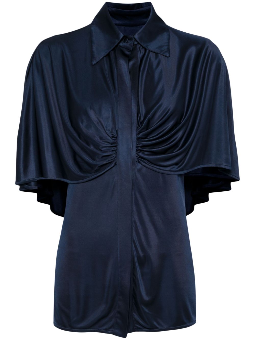 Glossy jersey shirt - Blue