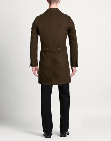 Man Coat Military green Size 34 Polyester, Viscose, Elastane