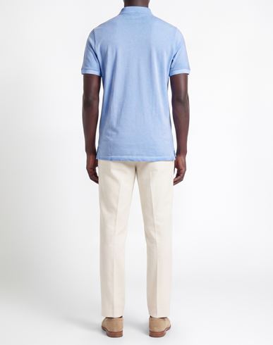 Man Polo shirt Sky blue Size 38 Cotton