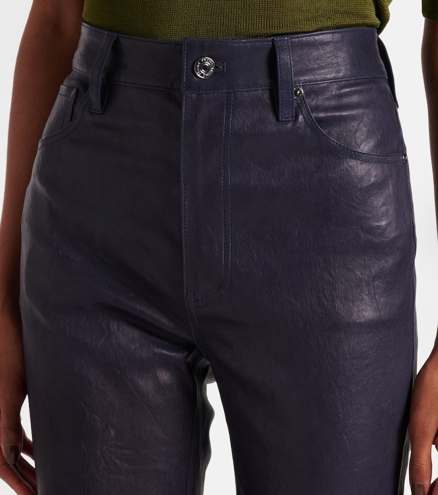 Reboot Crop leather bootcut pants