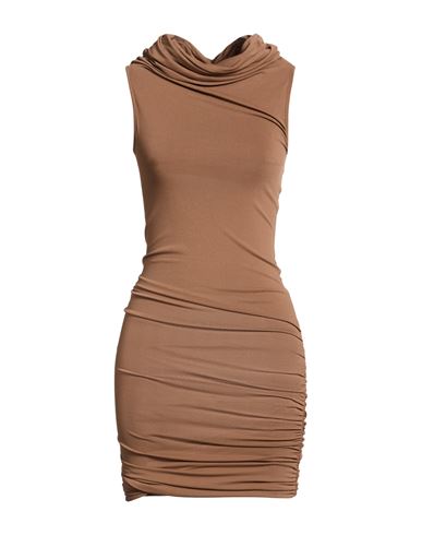 Woman Midi dress Light brown Size 4 Viscose, Polyamide, Elastane