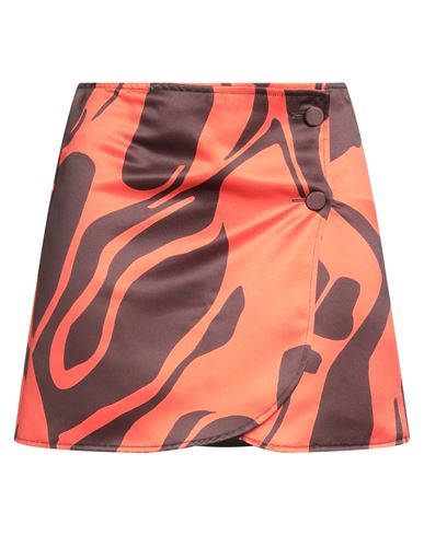 Woman Mini skirt Orange Size 4 Polyester
