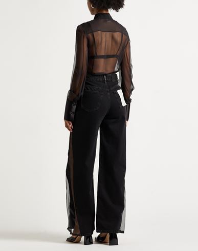 Woman Shirt Black Size M Silk, Viscose, Elastane