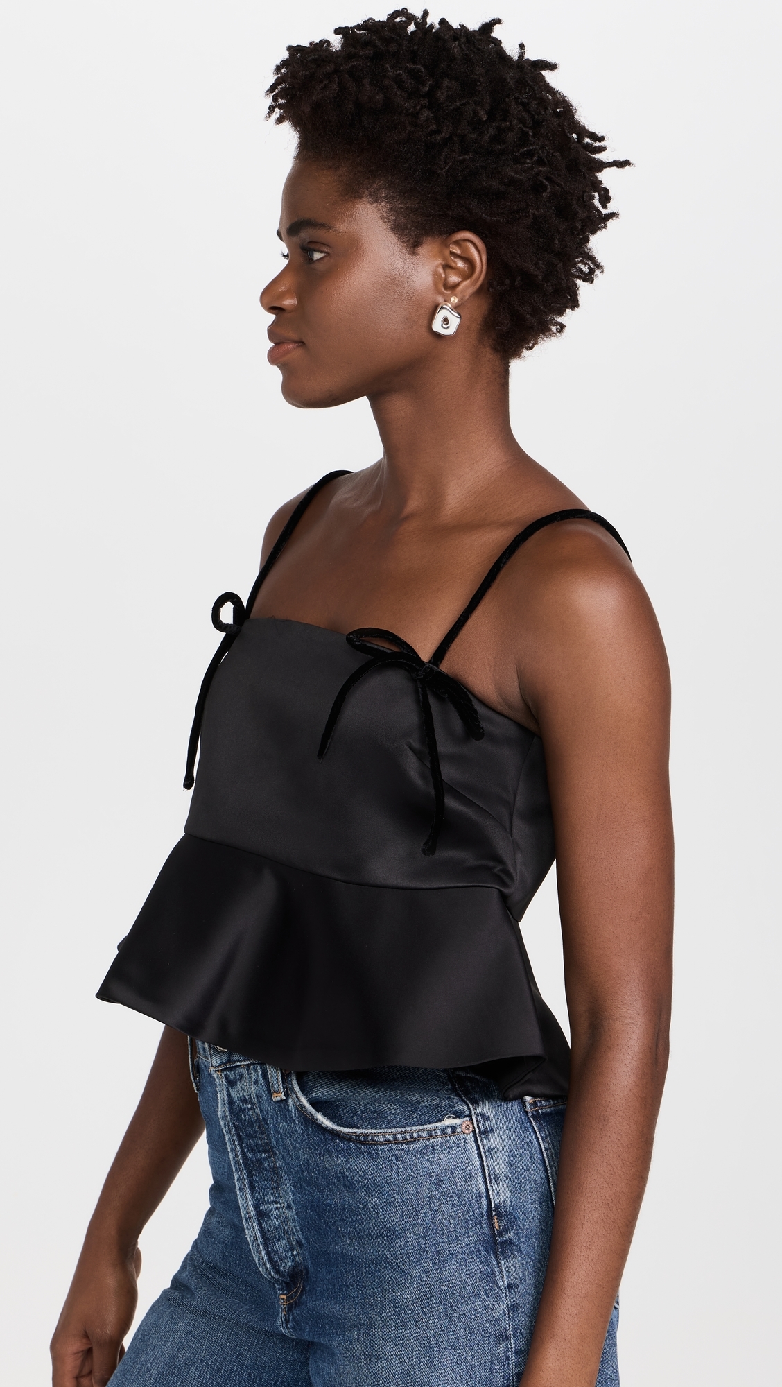 Duchesse Satin Top Black