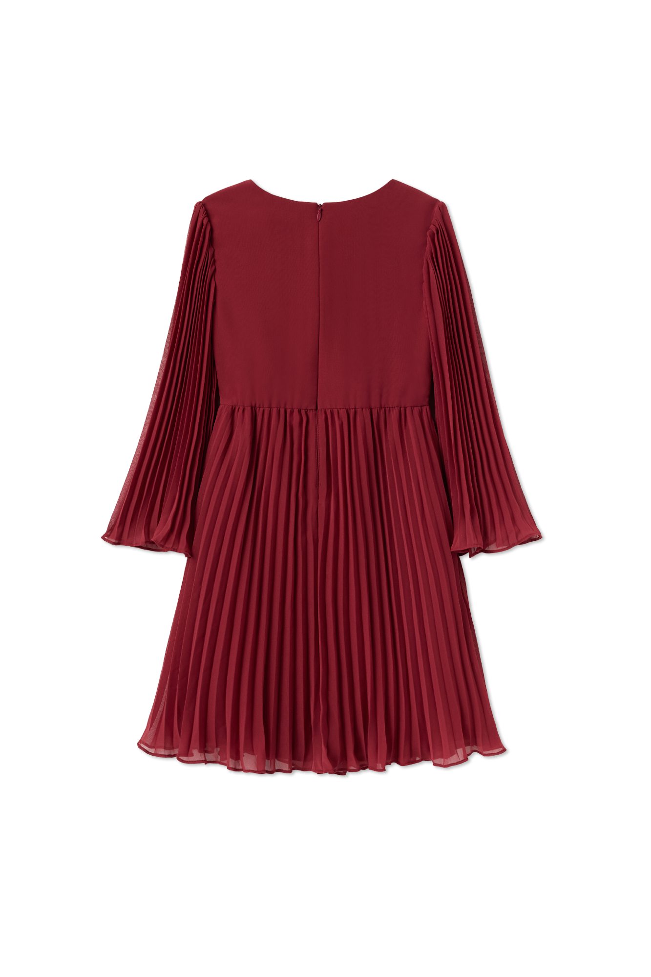 Pleated Dress, Unisex, Red