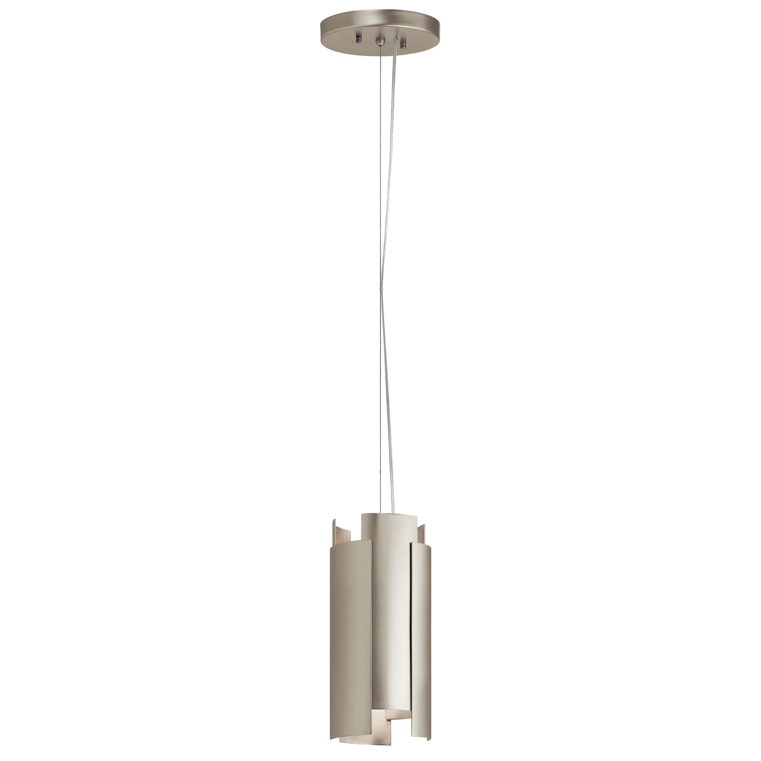 Moderne 2-Light Contemporary Mini Pendant in Satin Nicke