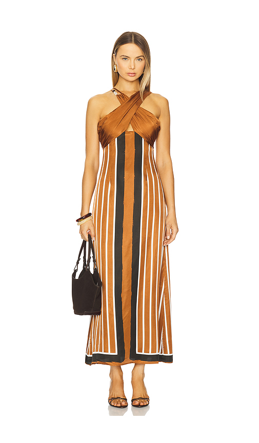 Sancia Ellery Dress in Brick. L. Also in M
