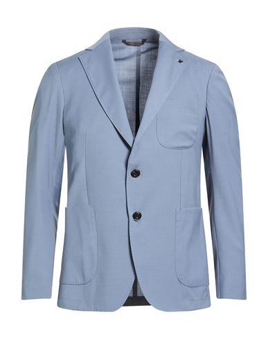 Man Blazer Slate blue Size 38 Polyester, Wool, Elastane