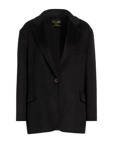 Woman Blazer Black Size M Wool, Polyester