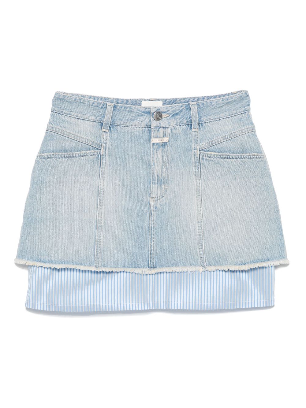 Closed layered mini skirt - Blue
