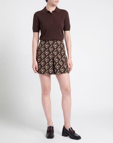 Malìparmi Woman Mini skirt Brown Size 12 Polyamide, Elastane