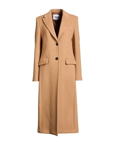 Woman Coat Camel Size 2 Virgin Wool, Polyamide