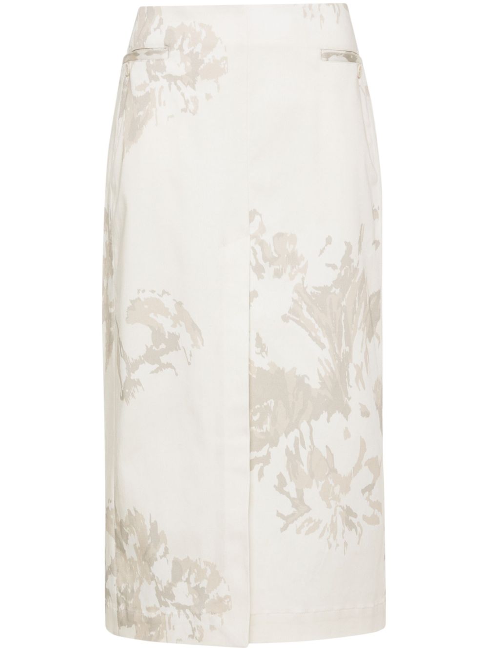 Floral-print midi skirt - Neutrals